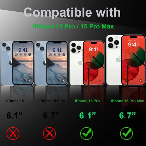 Vista 4 de [3+1] Compatible con iPhone 15 Pro y iPhone 15 Pro Max, protector de lente de cámara de vidrio templado 9H, anillo individual de metal, cobertura