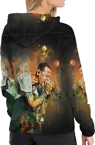 Vista 2 de Chester Bennington - Sudadera con capucha y bolsillos para mujer