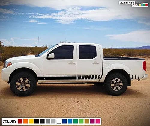 Vista 2 de Adhesivo adhesivo de vinilo inferior con rayas deportivas compatibles con Nissan Frontier 2004-Present