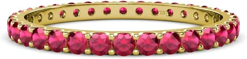 Vista 2 de Ruby 0.88 ctw U-Prong Anillo de eternidad para mujer, apilable, oro de 14 quilates