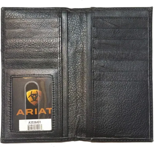 Vista 3 de Custom Skull and American Flag Ariat Black Digital Camo cartera larga