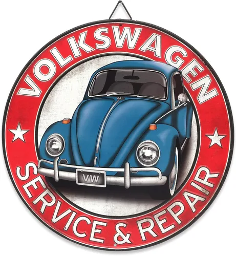 Vista 10 de Letrero de metal para reparación y servicio de garaje Volkswagen - Letrero vintage de Volkswagen para garaje o cueva de hombre