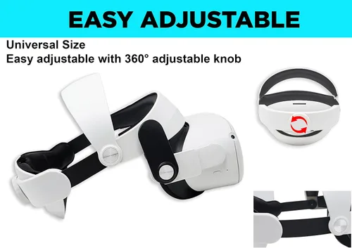 Vista 3 de TNE Diadema Halo para Oculus Quest 2 Auriculares de realidad virtual VR Accesorios de repuesto para Oculus Quest 2 Elite Head Strap Reduce