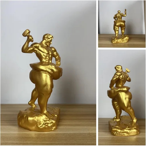 Vista 6 de Autoescultura, toma un martillo para tallarte a ti mismo, estatua de fitness para perder peso, decora tu hogar, oficina o estante