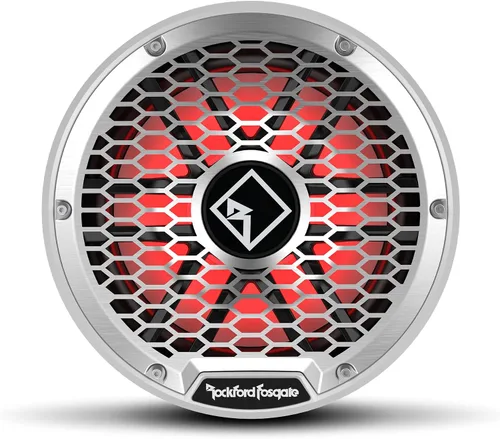 Vista 2 de Rockford Fosgate M2D2-12I Color Optix 12" Subwoofer marino - Blanco Baffle, caja no requerida, DVC de 2 ohmios, rejillas deportivas e inoxidables