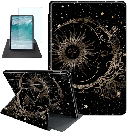 Vista 21 de Rossy Funda para Samsung Galaxy Tab A7 Lite de 8.7 pulgadas 2021 (SM-T220/T225/T227) + protector de pantalla giratorio de 360 grados con soporte