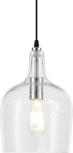 Vista 12 de Lámpara Colgante de Vidrio Moderna de Latón 1 Luz Individual con Cúpula Luminarias Colgantes para Isla de Cocina Comedor Pasillo, Diámetro 9 Latón