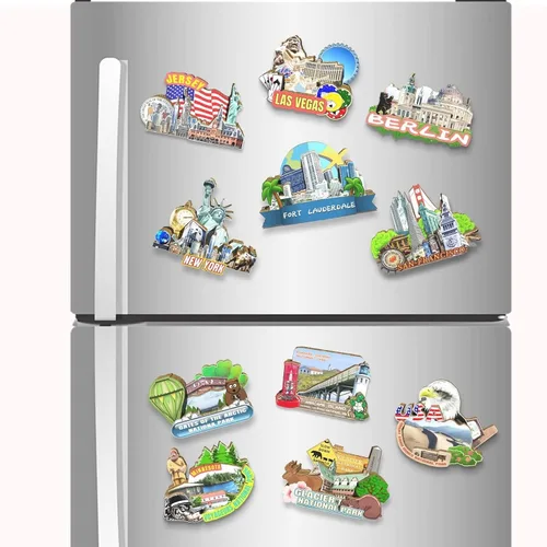 Vista 4 de Imán de madera para nevera de Fort Lauderdale de Estados Unidos, monumentos 3D, recuerdos coleccionables, decoración hecha a mano 2