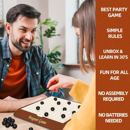 Vista 4 de Juego Magnético, Juegos de Mesa para Adultos y Niños con Tablero de Almacenamiento, Juegos Familiares para Niños y Adultos, Juego Magnético