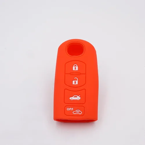 Vista 6 de Funda para llave de coche para Mazda 3/6 MX-5 CX-3 CX-5 CX-7 CX-9 Scion IA 2016/2017, cubierta de llave de silicona de 4 botones Amarillo