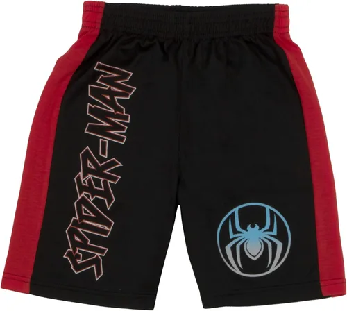 Vista 5 de Marvel Avengers Spider-Man Black Panther Miles Morales - Conjunto de camiseta de manga corta para niños, camiseta sin mangas y pantalones cortos