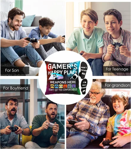 Vista 6 de Regalos de jugador OCCdesign para adolescentes y hombres, decoración para habitación de juegos, juego de funda de almohada para jugador y calcetines