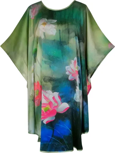 Vista 15 de Pijama de seda 100% para mujer, batas de baño de seda para mujer, batas de kimono de seda, batas de baño con mangas de muñeca, estampado floral