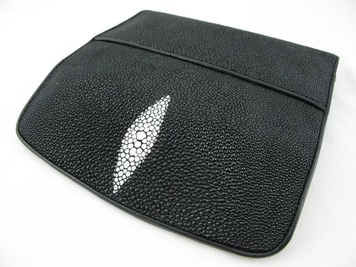 Vista 2 de Cartera de embrague triple de piel de Stingray genuino para mujer