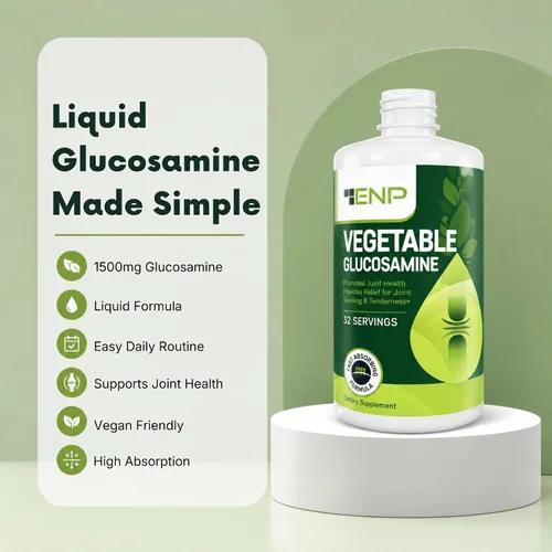 Vista 2 de Suplemento líquido de glucosamina más MSM, 1500 mg de glucosamina con MSM, apto para veganos, sin mariscos, sin OMG, suplemento de apoyo articular