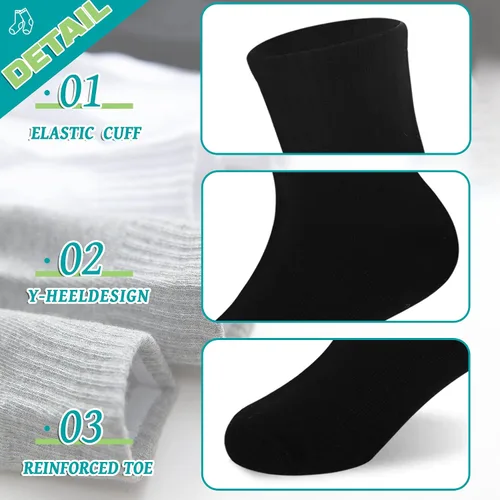 Vista 22 de Eyean Calcetines deportivos para niños y niñas, de algodón, uniformes escolares, casuales, básicos, 6 pares