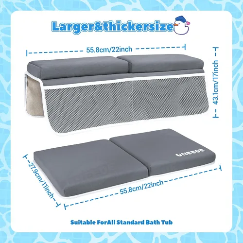 Vista 7 de UNEEDE - Juego de rodilleras y coderas de baño para bebé, tapete de baño de espuma viscoelástica de 1.5 pulgadas de grosor Kneeling Pad with Elbow