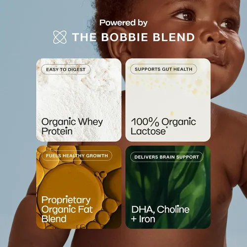 Vista 6 de Bobbie Fórmula orgánica para bebés, polvo a base de leche, 24 onzas