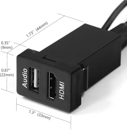 Vista 2 de Timloon Cable de montaje de enchufe HDMI+USB Entrada de audio Relé de audio Uso para Toyota (tipo A)