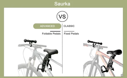Vista 2 de Kid Bike Seat Front Mounted and Handlebar for Mountain Bike Parent-Child Cycling, Child Bicycle Seat&Child Handlebar for All Adult MTB Bike