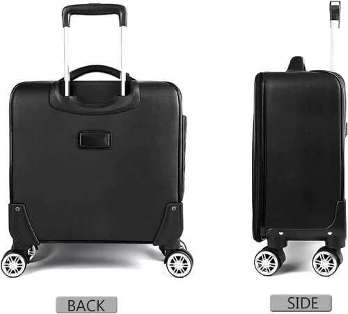 Vista 3 de feilario Juegos de equipaje de mano resistentes verticales de viaje con ruedas giratorias, Negro -, Negocios