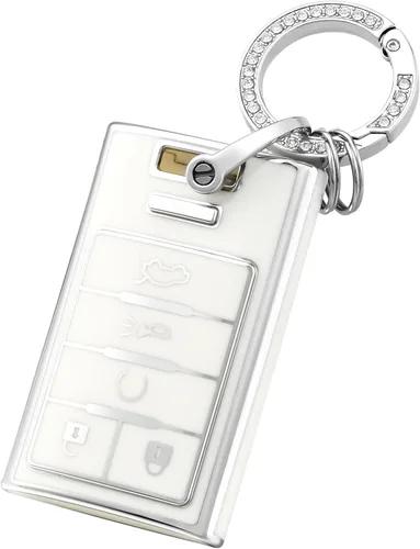 Vista 8 de OFFCURVE Funda para llavero Compatible con Cadillac C5+Llavero, Dorado Azul