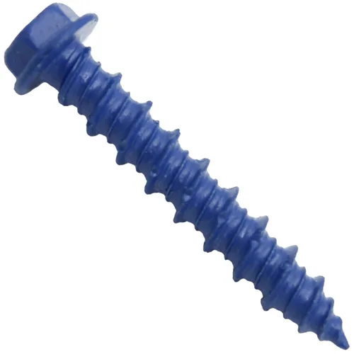 Vista 11 de Tornillos de anclaje de hormigón azul de 1/4 pulgadas x 1-1/4 pulgadas, acero al carbono endurecido, para interior y exterior, tornillos resistentes