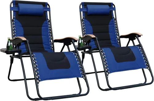 Vista 13 de PHI VILLA Silla XL de gravedad cero de gran tamaño, acolchada, reclinable, de gran tamaño, con soporte para tazas, soporta 350 libras (gris)