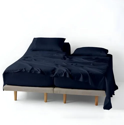 Vista 13 de ARlinen Juego de sábanas de 5 piezas para camas ajustables de hasta 16 pulgadas, color burdeos
