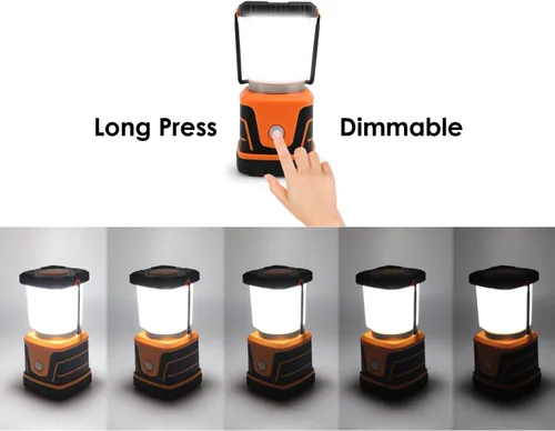 Vista 5 de Lámpara LED de campamento súper brillante de 1500 lúmenes, 4 modos de luz, reflector regulable, lámpara de emergencia alimentada por batería