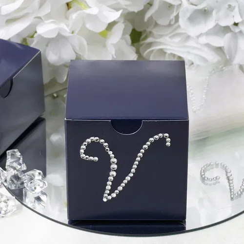 Vista 13 de Efavormart - Paquete de 12 calcomanías transparentes con monograma de diamantes de imitación de 1.5 pulgadas, calcomanías autoadhesivas para cajas