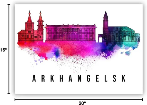 Vista 8 de Pera Print Póster de Rusia, póster de Rusia-Arkhangelsk, ilustración de Rusia Skyline City, póster de horizonte moderno, impresión de paisaje urbano