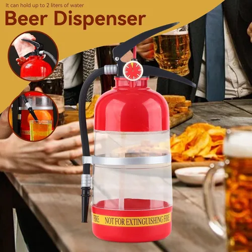 Vista 5 de Decantador de whisky de 2 litros, contenedor portátil extintor de incendios, dispensador de cerveza divertido para fiestas en el hogar, barriles