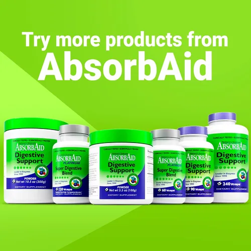 Vista 8 de AbsorbAid Enzimas digestivas de 3.53 oz, probado para aumentar la absorción de nutrientes vitales hasta en un 71%