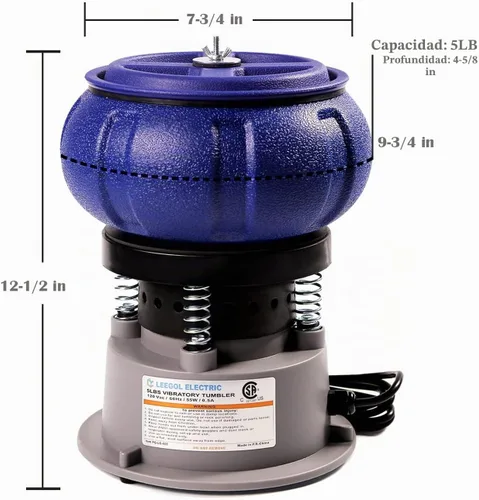 Vista 3 de Leegol Electric Vaso vibratorio de 5LB Pulido pequeñas piezas de metal