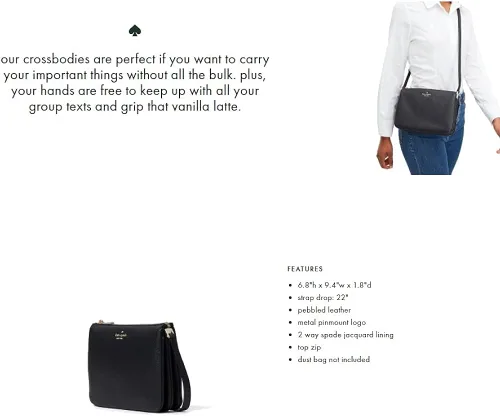Vista 5 de Kate Spade - Bolso cruzado para mujer Leila con triple refuerzo para mujer, girasol (Sunflower Field)