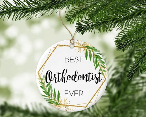 Vista 3 de Adorno de Navidad de ortodoncista, regalo de adorno de Navidad para ortodoncista, el mejor ortodoncista del mundo, el mejor ortodoncista