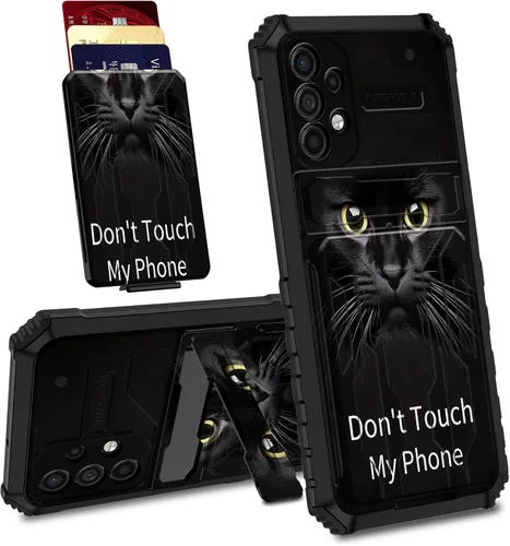 Vista 32 de BVDIKMI Funda para Samsung Galaxy A32 5G con ranura desmontable para tarjetero, soporte híbrido, de doble capa, resistente, a prueba de golpes