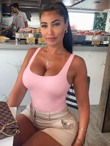 Vista 5 de YFANG Body básico sexy para mujer, sin mangas, con doble forro, ajustado