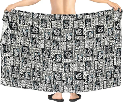 Vista 4 de LA LEELA Traje de baño de verano para hombre, pareo de vacaciones, ropa de playa, envoltura de lava de lava, pareos para hombres