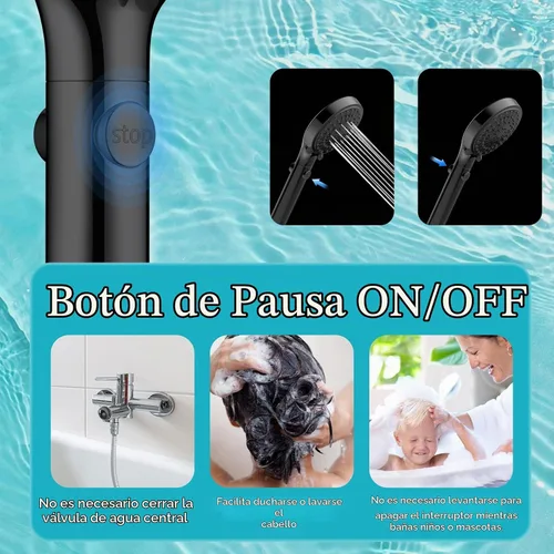 Vista 5 de FASDUNT Combo de cabezal de ducha de mano 2 en 1 doble con manguera de 80