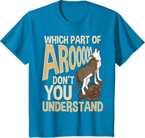 Vista 48 de What Part Of Aroooo Don't You Understand Husky - Camiseta para perro, Negro, S