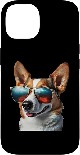 Vista 4 de iPhone 16 Pembroke Welsh Corgi with Sunglasses Case