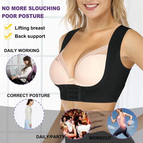Vista 4 de BRABIC Faja moldeadora de pecho para mujer, parte superior de soporte de espalda, corrector de postura debajo de la ropa