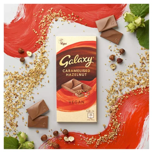 Vista 3 de Galaxy Vegan Chocolate con avellana caramelizado 3.53 oz x 6 (3.5 onzas x 6)