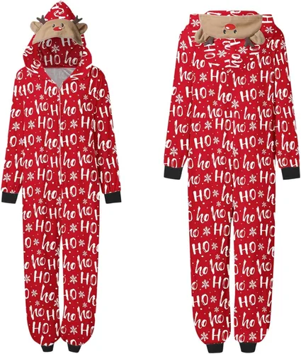 Vista 3 de IFANd Pijamas de Navidad para la familia, conjunto de pijamas a juego, ropa clásica de Navidad a cuadros para adolescentes, mujeres y hombres