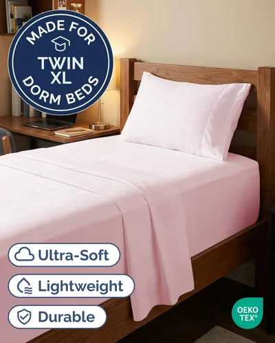 Vista 99 de Extra Deep Twin XL Sheet Set - 3 Piece College Dorm Room - White 01-Blanco