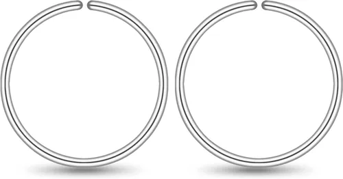 Vista 36 de Small Gold or Sterling Silver Huggie Hoop Earrings for Women Cartilage Nose Helix Tragus