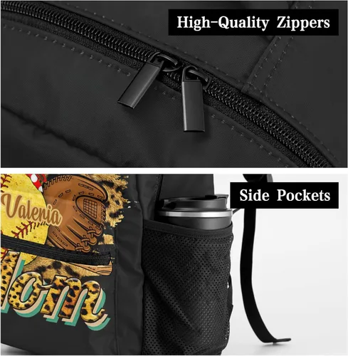 Vista 6 de Mochila unisex con nombre personalizado de copo de nieve y voleibol amarillo para niños personal de oficina diario personalizado 2 Mochilas Daypack