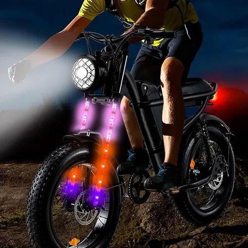 Vista 4 de Luces de bicicleta, se pueden recortar, impermeables, luces de bicicleta para montar por la noche, para niños, adultos, niños y niñas